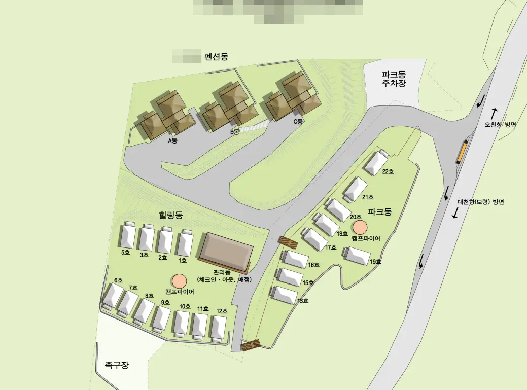 忠南保寧 山と草の庭があるオーシャンビュー新築ペンションC棟302ベッド - image9