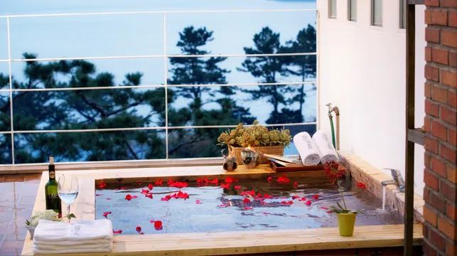 [Hogeun-dong, Seogwipo] New special price Ocean view two-room 3-story independent pension pool villa swimming pool Olle-gil A 25