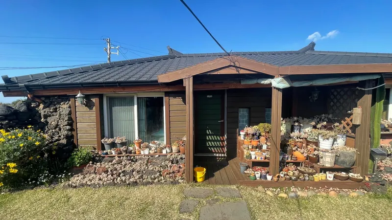 [제주 한경] 판포포구 앞, 한적한 예쁜 전통가옥 돌담집 (뜨락채) 5
