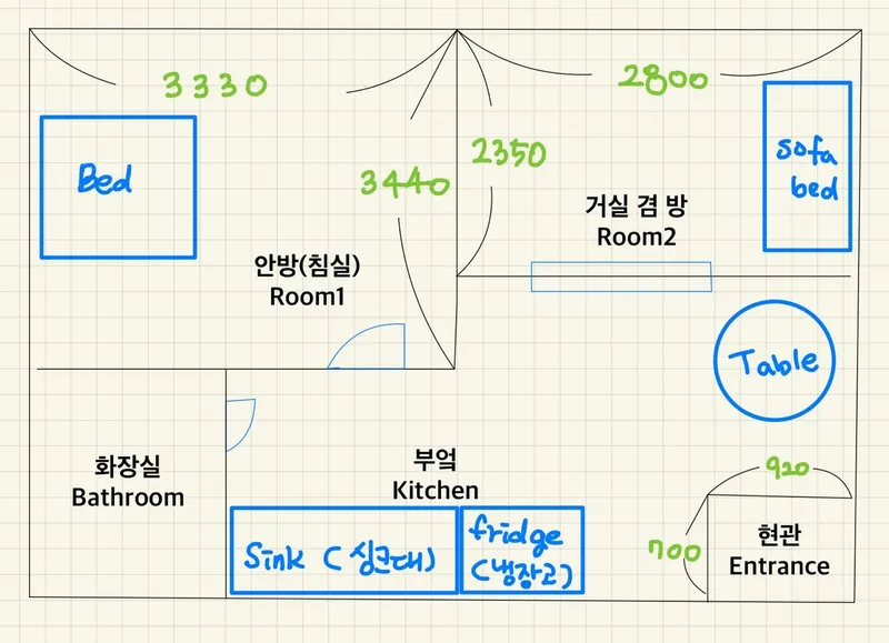 [Dongjak, Seoul] Free parking at Sangdo Station Two-Room 15