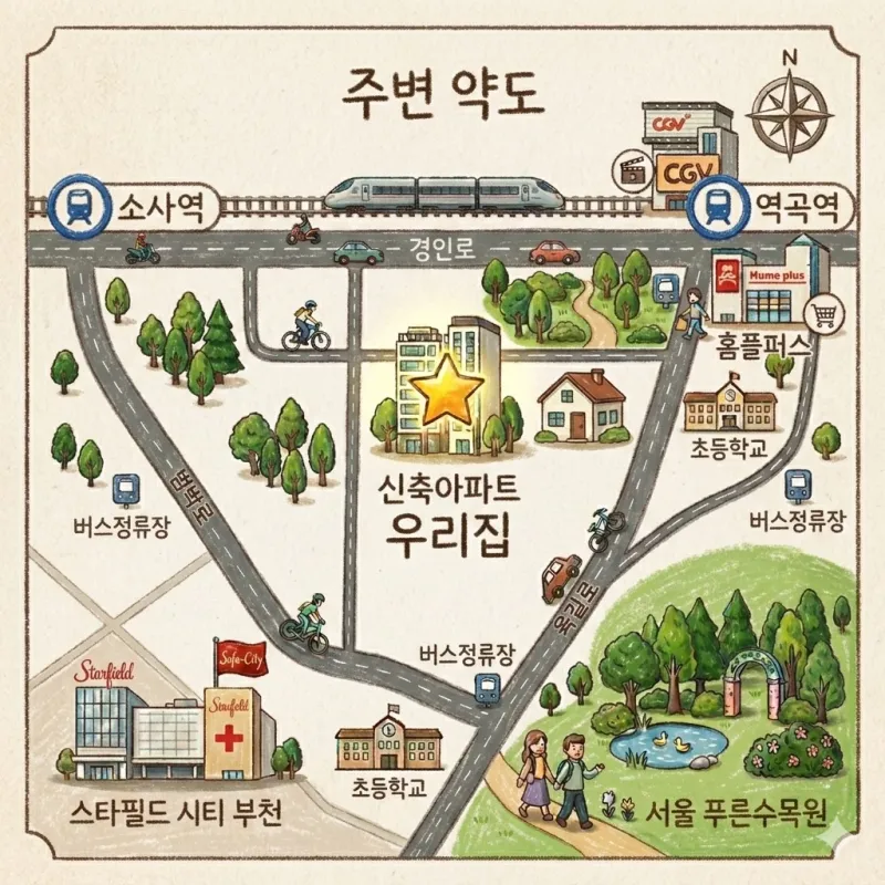[Bucheon] Sosa·Yeokgok Station 3-room, 25-pyeong new apartment 16