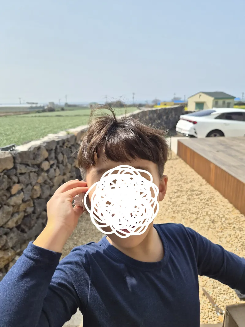 [Daejeong, Seogwipo] Sea view where Daejeong dolphins live, in front of the bus stop, a house in a rural village 50