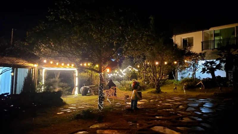 [Namwon, Seogwipo] 2-story detached house. Spacious yard. Ocean view. Jacuzzi. Three-room. BBQ. Foot volleyball. Pets 239