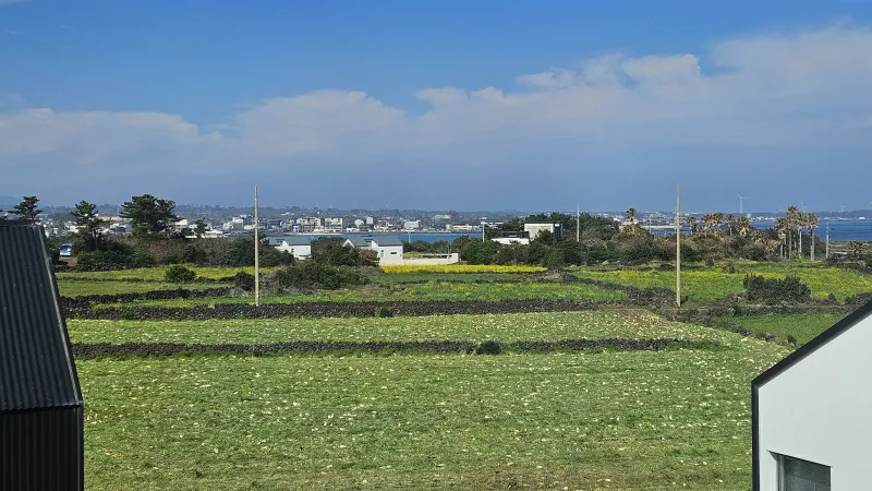 [Gujwa, Jeju] A detached house with a beautiful view of the sea, stone walls, and fields, 30 seconds from the entrance to the complex. 105