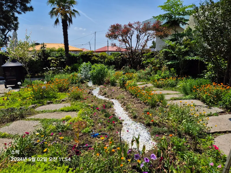 [Hallim, Jeju] A country stone house with a pretty yard and rafters 87